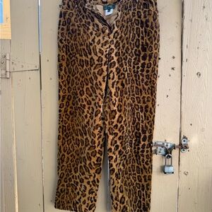 Ralph Lauren Blue Label Leopard Print Wide Leg Pants
